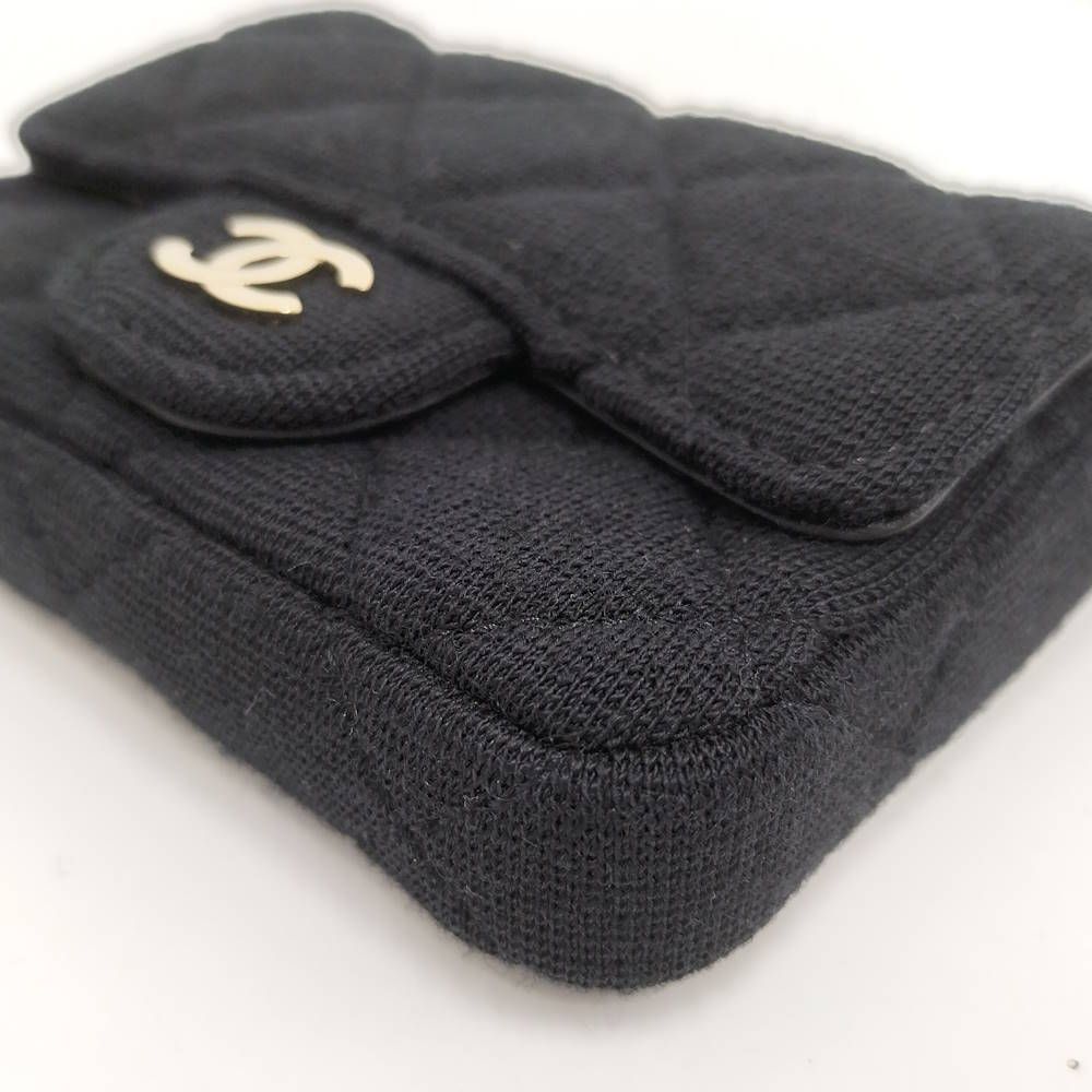 CHANEL ミニミニマトラッセ チェーンショルダーポーチ コットン
