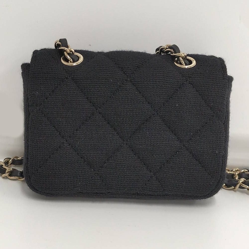 CHANEL ミニミニマトラッセ チェーンショルダーポーチ コットン