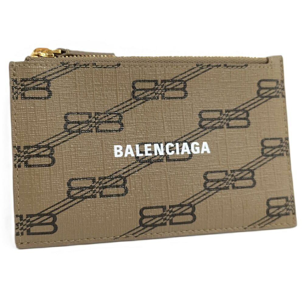 BALENCIAGA フラグメントケース BBモノグラム PVCコーティング ブラウン 640535