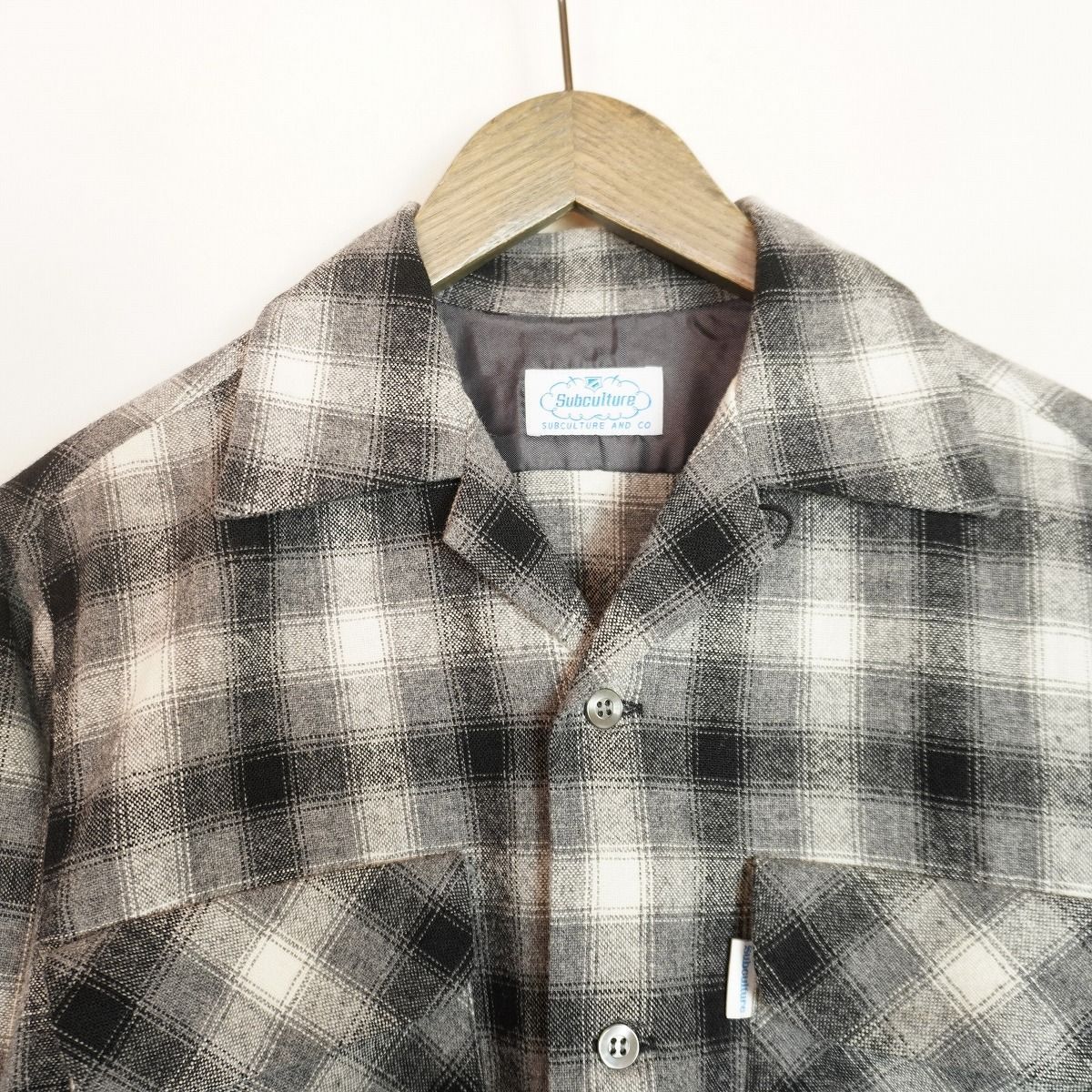 美品25AW Sub Culture サブカルチャー WOOL CHECK SHIRT 長袖 ウール 