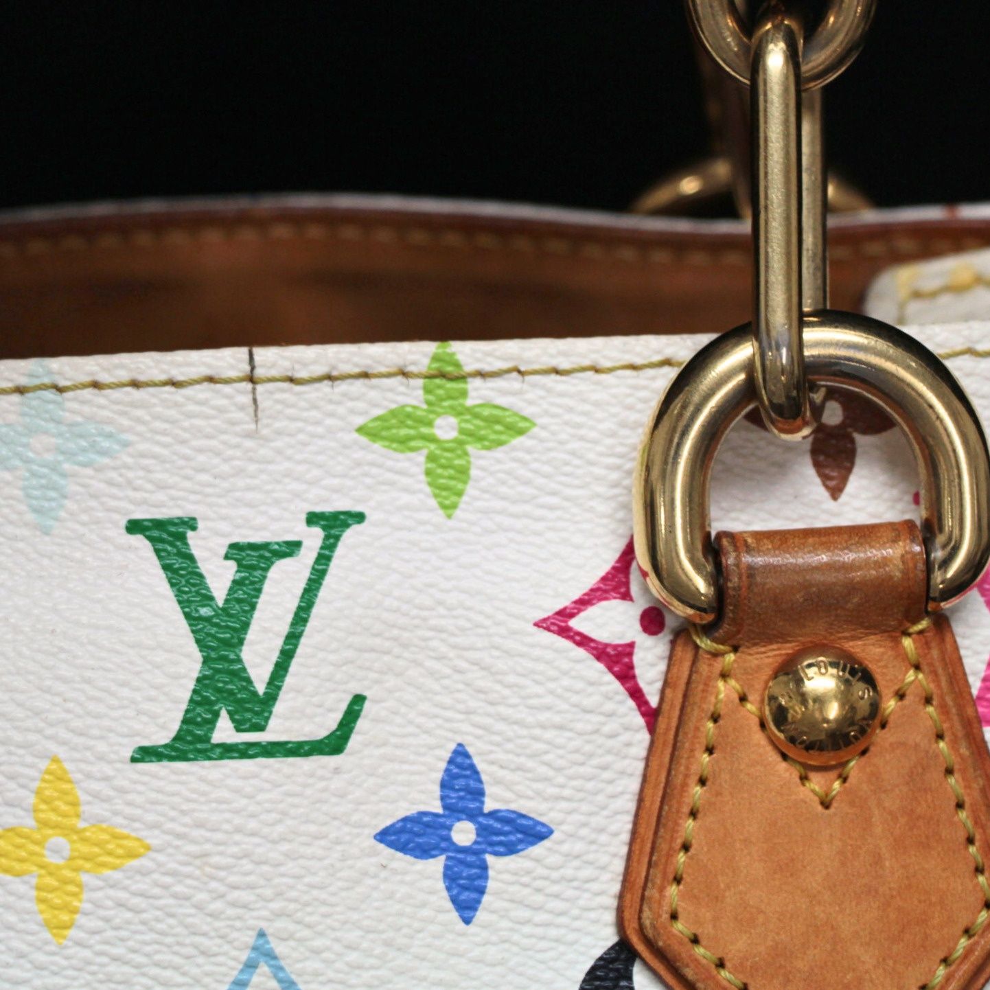 ルイヴィトン Louis Vuitton オードラ ハンドバッグ マルチカラー 白