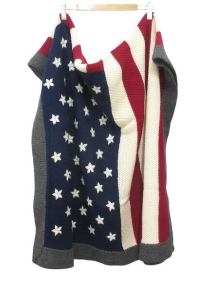 ラルフローレン RALPH LAUREN ブランケット ウール ニット 星条旗 毛布