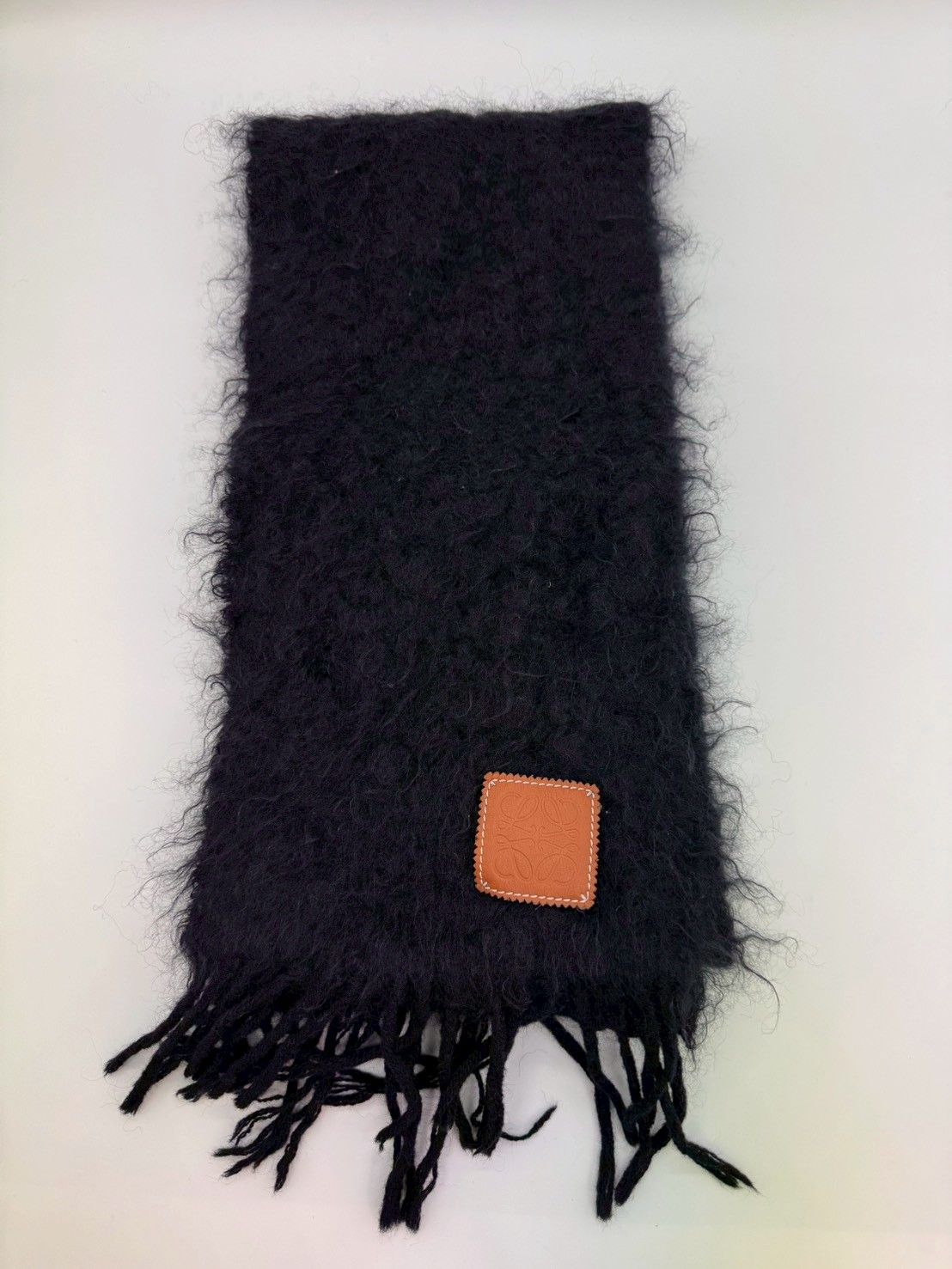 LOEWE　ロエベ　モヘア マフラー　ブラック　全長180ｃｍ