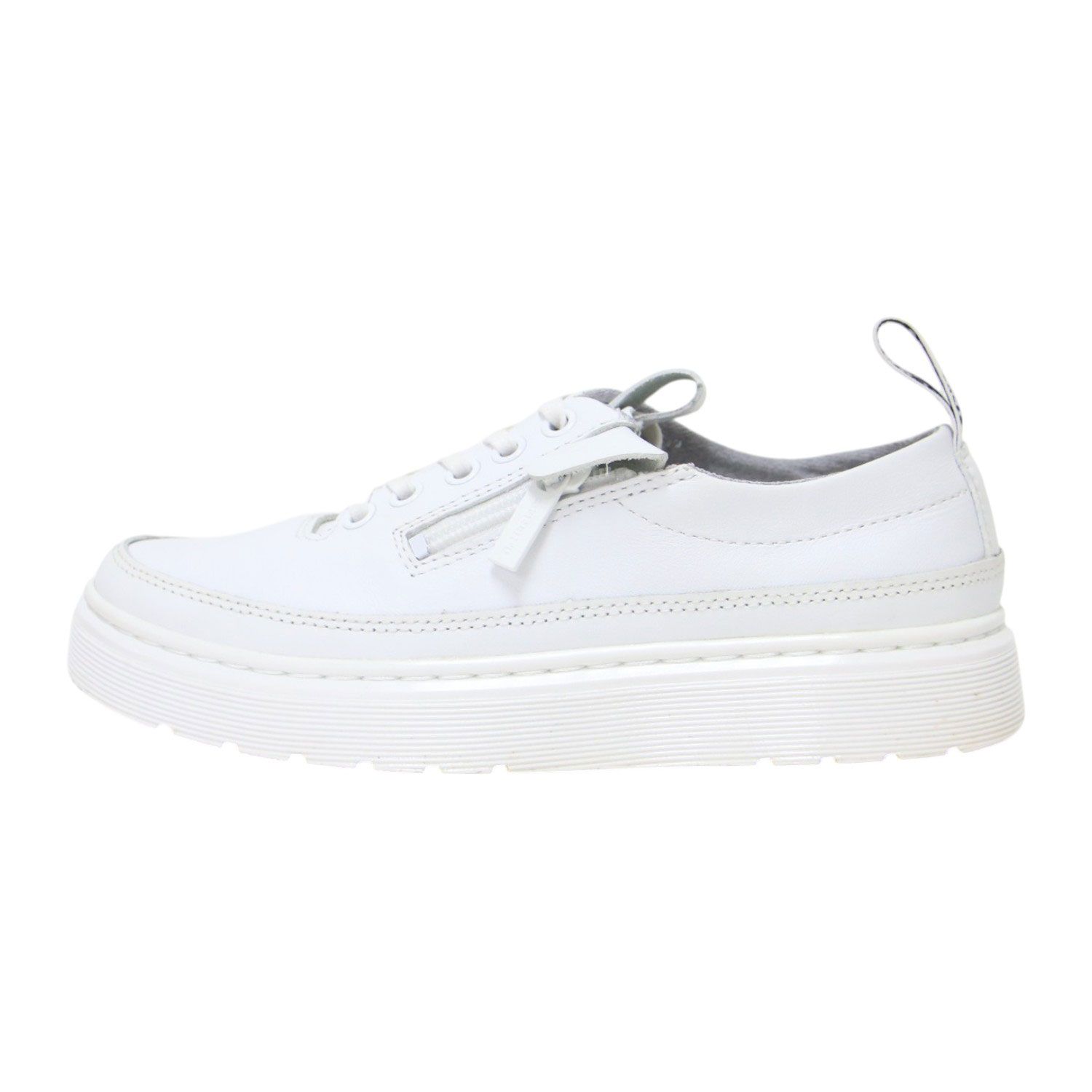Dr.Martens ドクターマーチン サイズ:37(23.0cm) ダンテ ジップ ローカットスニーカー フラット レースアップ 厚底 レザー ホワイト 白 ブランド シューズ 靴【レディース】【中古】