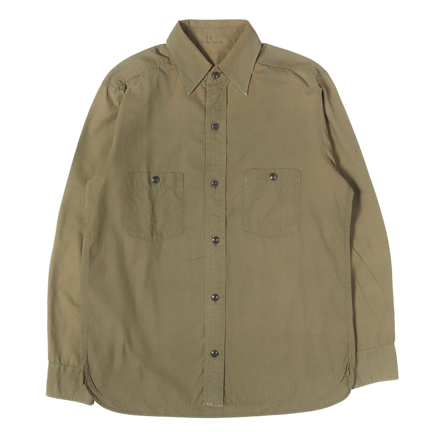At LAST&CO アットラスト シャツ オリーブ サイズ:14 1/2 BUTCHER