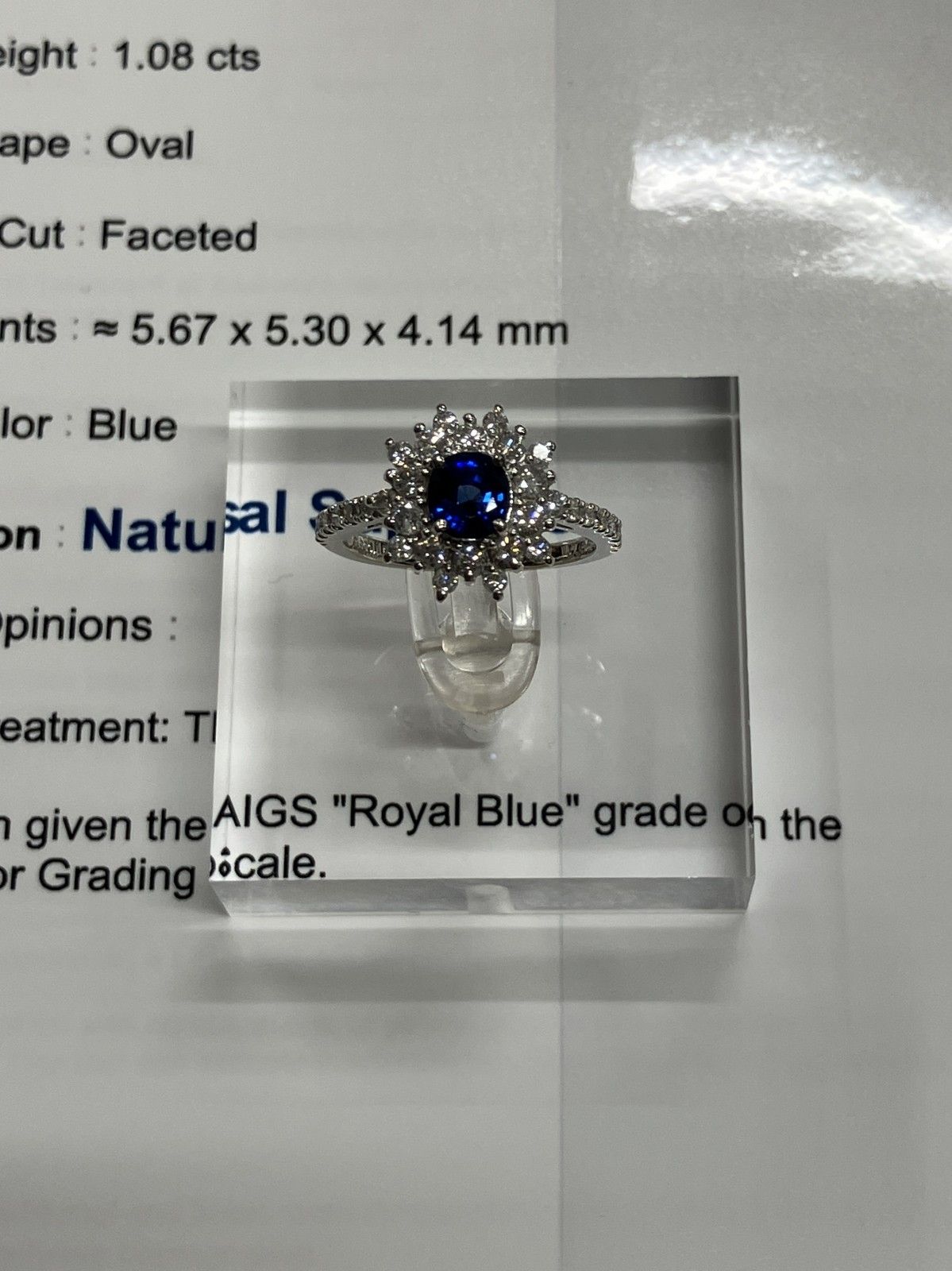 専用JE141★高級 ロイヤルブルーカラーサファイア0.35ct D ヘッド鑑付 サファイア 1.08ct ロイヤルブルー royal blue AIGS鑑別書 D0.75ct