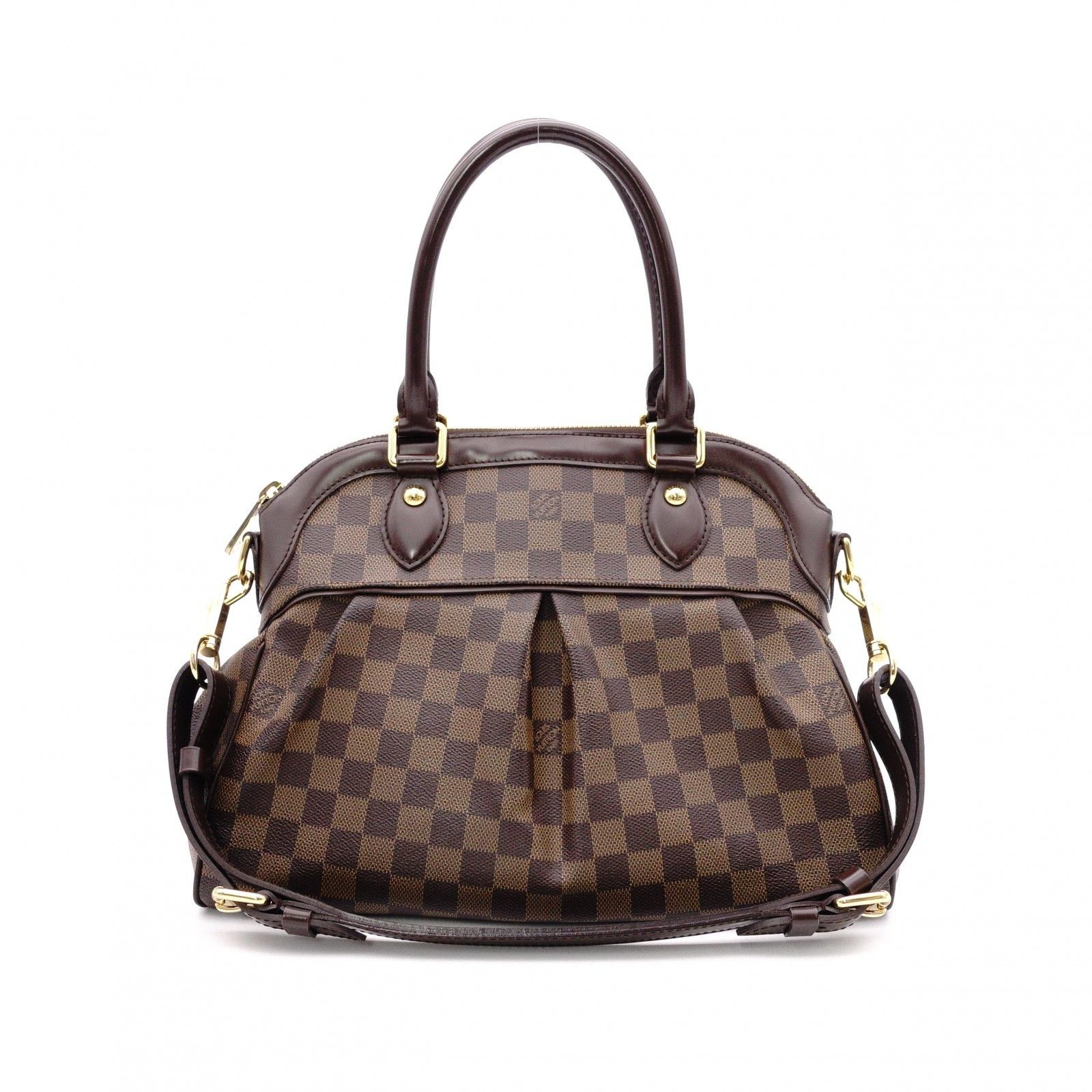 LOUIS VUITTON ルイ ヴィトン トレヴィ PM ダミエ エベヌ ハンドバッグ 2WAY ショルダーバッグ PVC/レザー ブラウン レディース