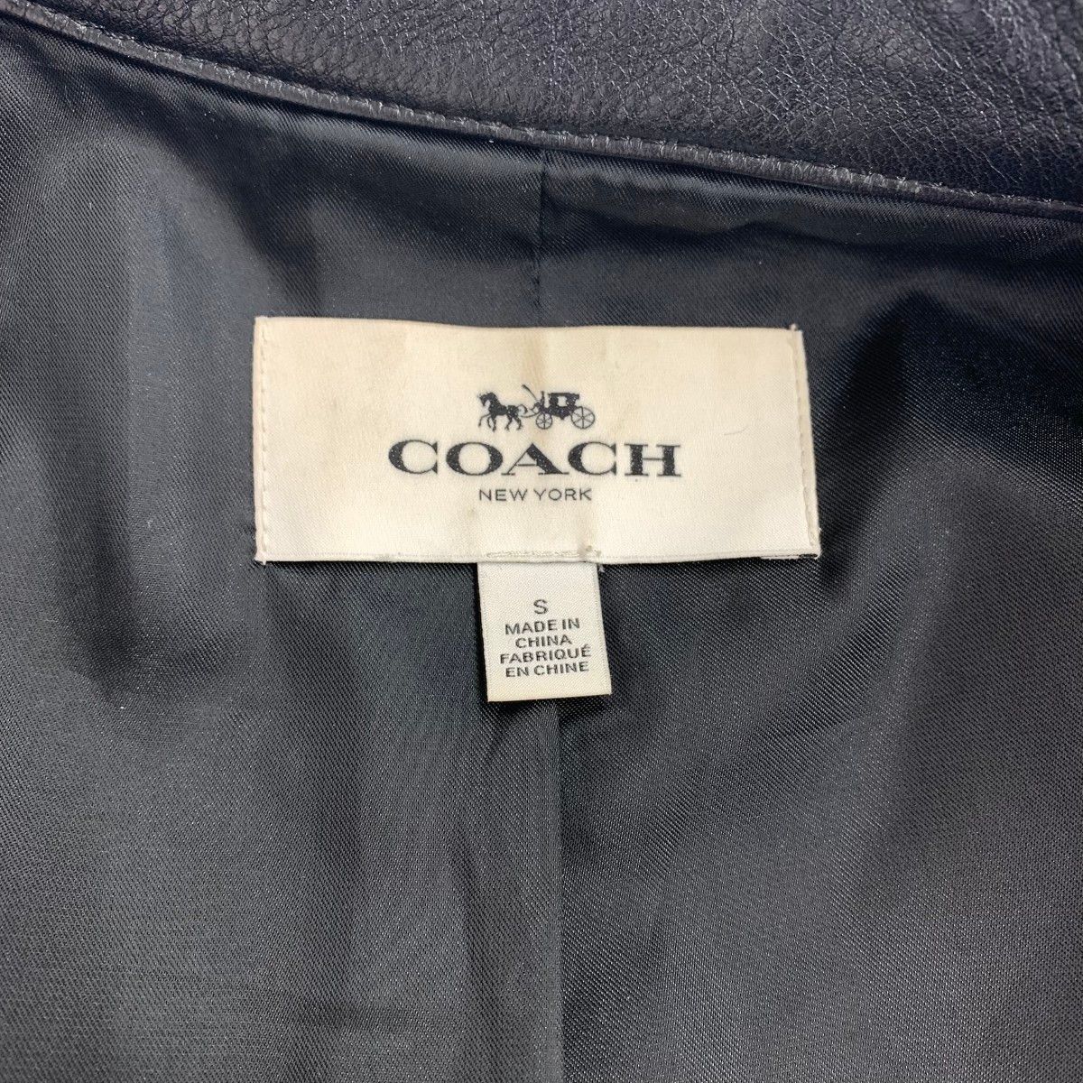 COACH コーチ ライダースジャケット サイズ:S 牛革 F86594 ブラック
