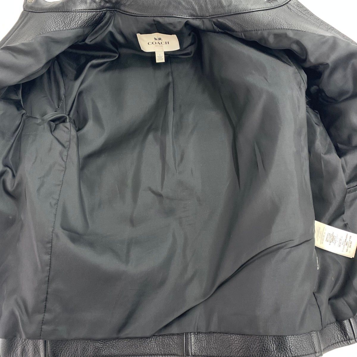 COACH コーチ ライダースジャケット サイズ:S 牛革 F86594 ブラック
