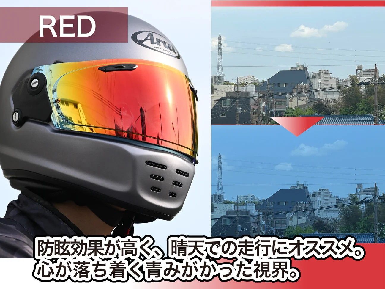 アライ VAS-V用 セミスモーク × レッド 山城 エキストラシールド