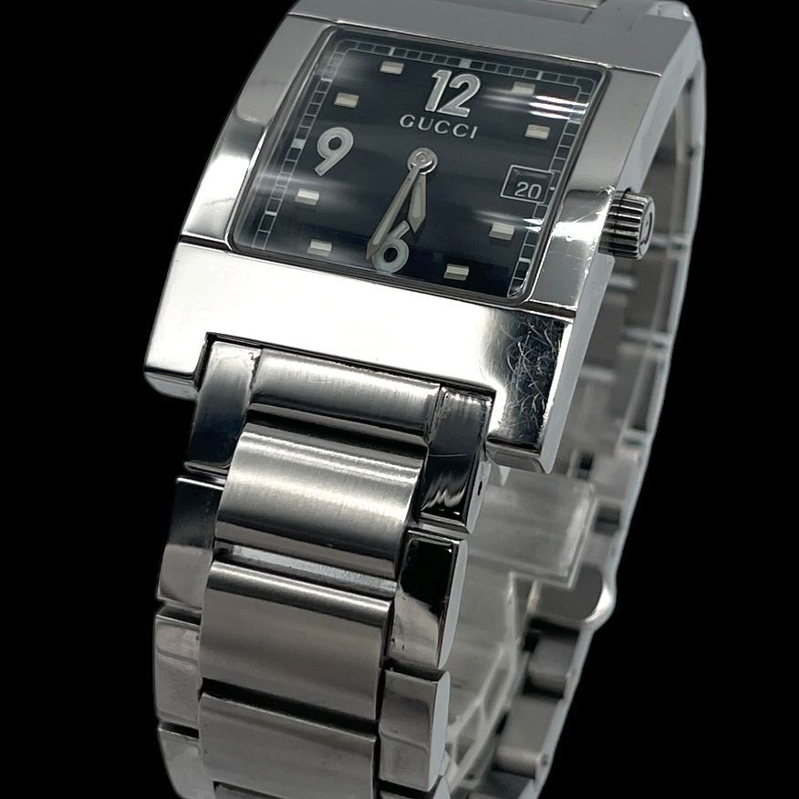 新品電池 稼働品 GUCCI グッチ メンズ腕時計 7700M クォーツ QZ 2針 SS