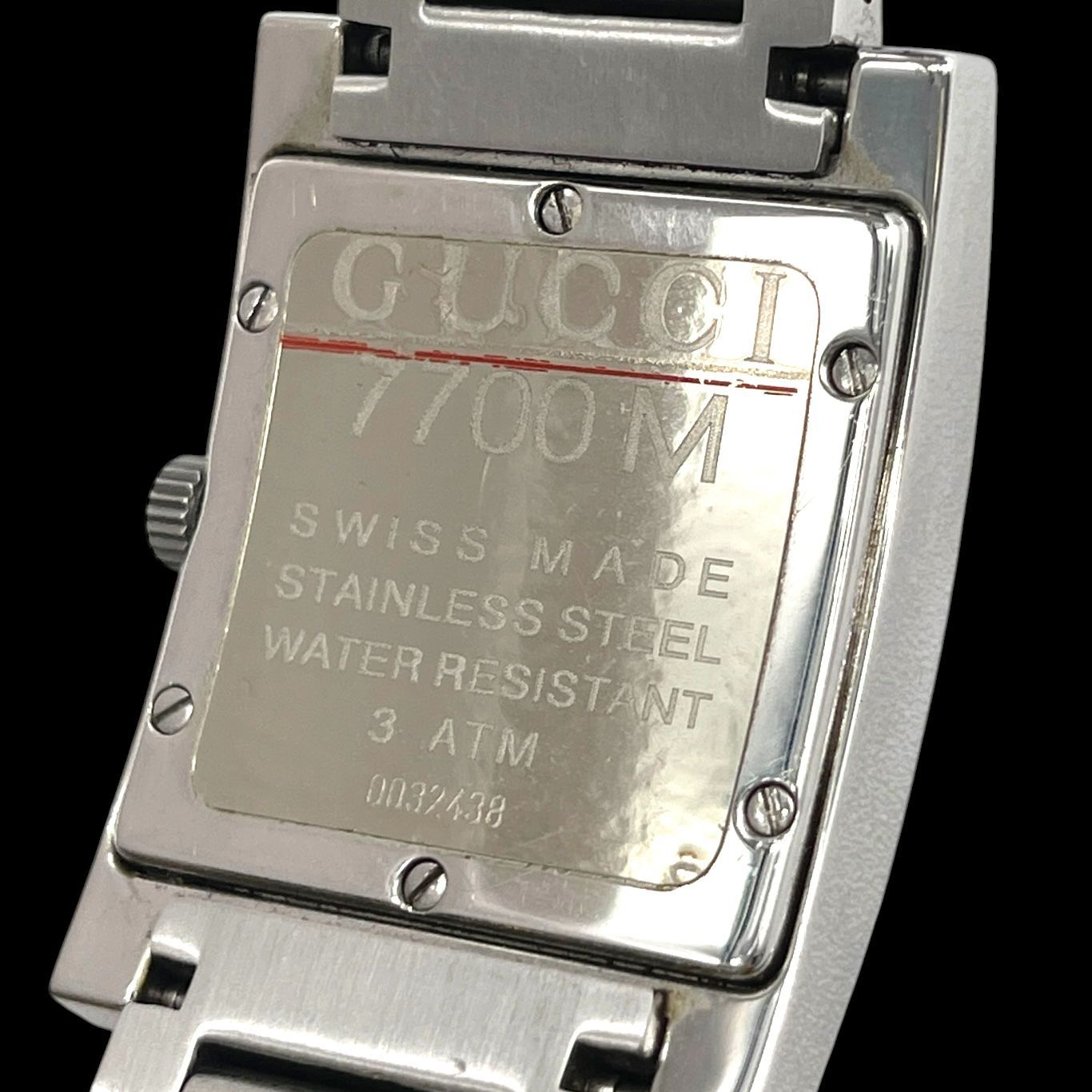 新品電池 稼働品 GUCCI グッチ メンズ腕時計 7700M クォーツ QZ 2針 SS