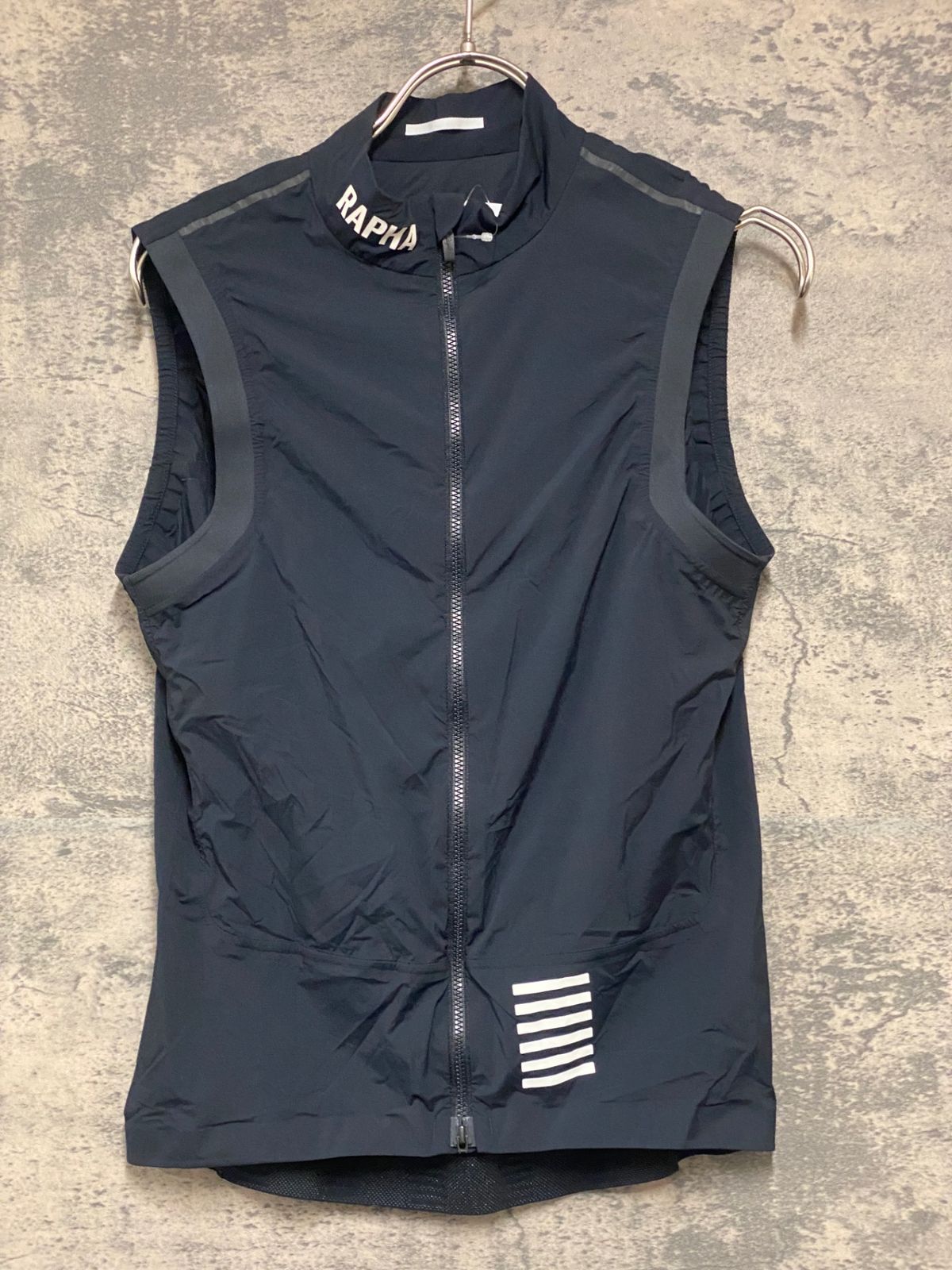 KH095 ラファ Rapha PRO TEAM LIGHTWEIGHT GILET サイクルベスト ジレ 紺 S ※チャック取手破損