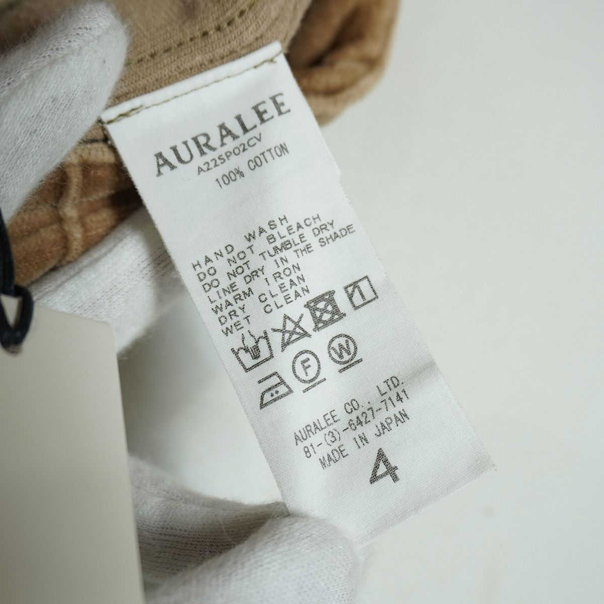 正規 AURALEE オーラリー ORGANIC COTTON VELOUR PANTS オーガニック 