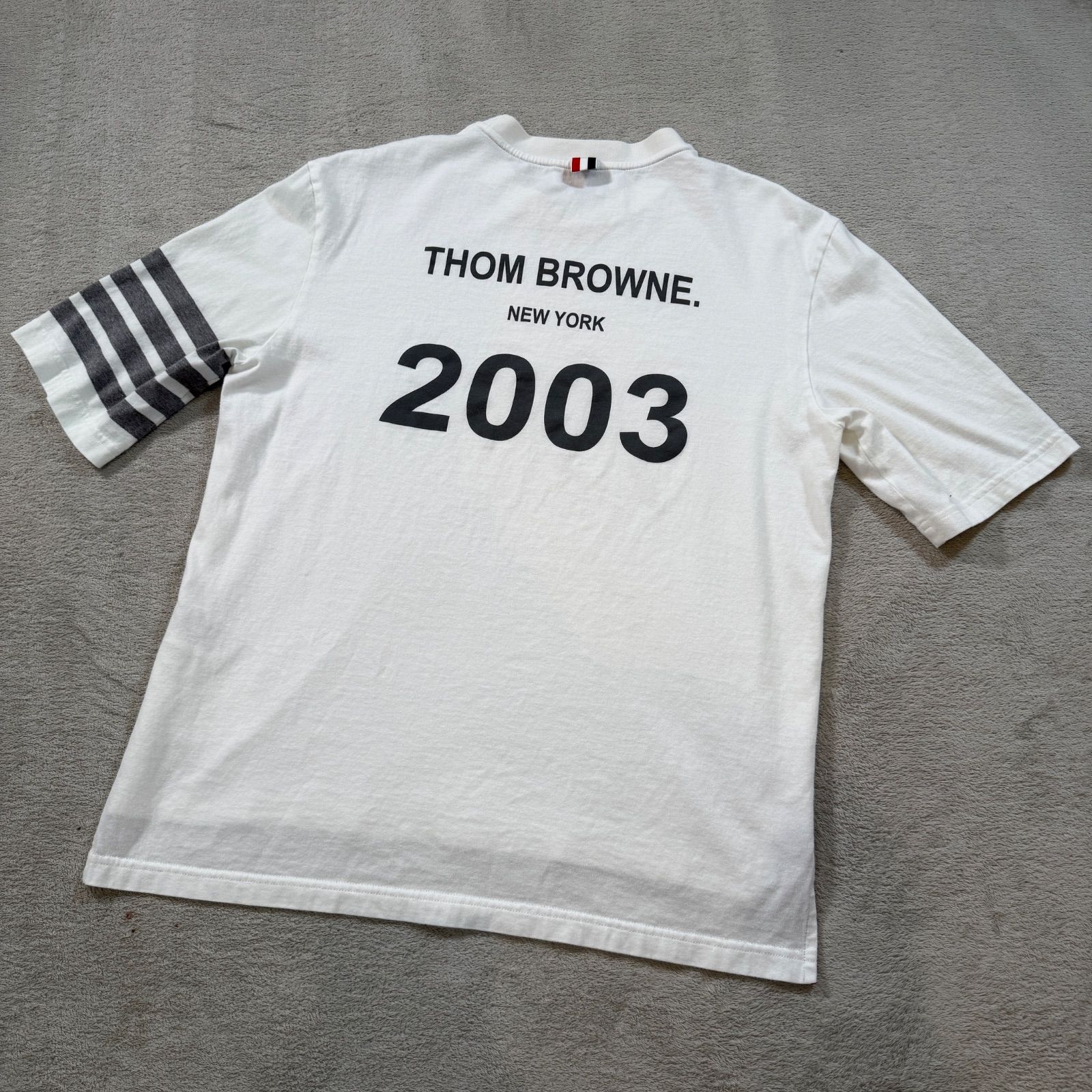 極美品 トムブラウン THOM BROWNE Tシャツ 3サイズ 白 ホワイト 4BAR