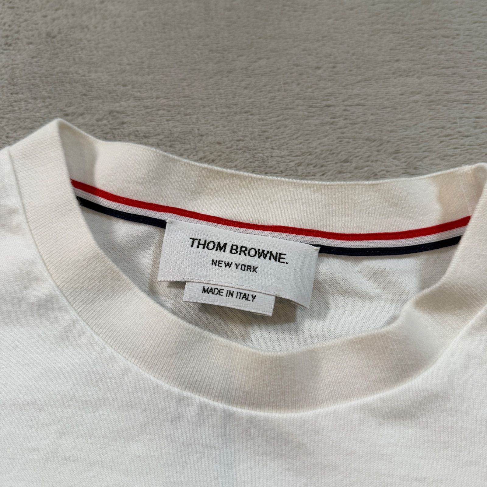 極美品 トムブラウン THOM BROWNE Tシャツ 3サイズ 白 ホワイト 4BAR 