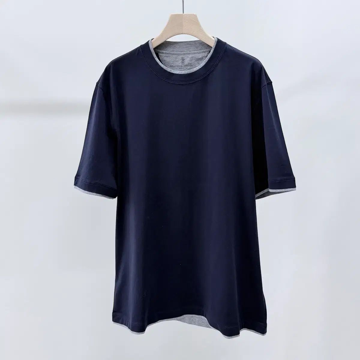 S+級/2XL ブルネロ クチネリ コットン 半袖 Tシャツ ネイビー