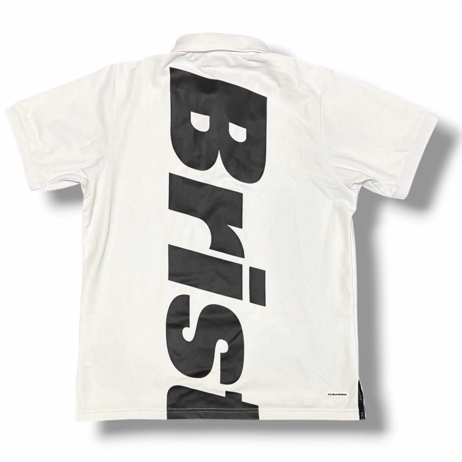 【美品！】F.C.R.B. ブリストル BIG LOGO ホワイト ポロシャツL F.C.Real Bristol 19SS BIG LOGO POLO ビッグロゴポロシャツ エフシー