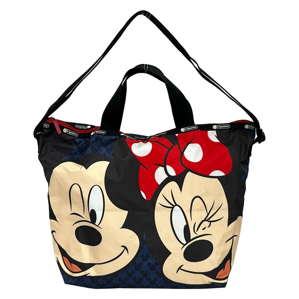LESPORTSAC(レスポートサック) ショルダーバッグ - 4360 G791 ネイビー×ベージュ×マルチ ミッキー/ミニー/2way/ディズニーコラボ