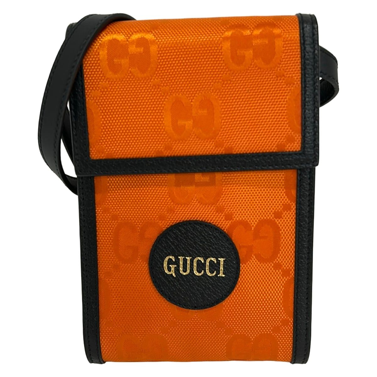 GUCCI(グッチ) ショルダーバッグ オフ ザ グリッド 625599 オレンジ×黒 ミニバッグ/ストラップ着脱可 レザー