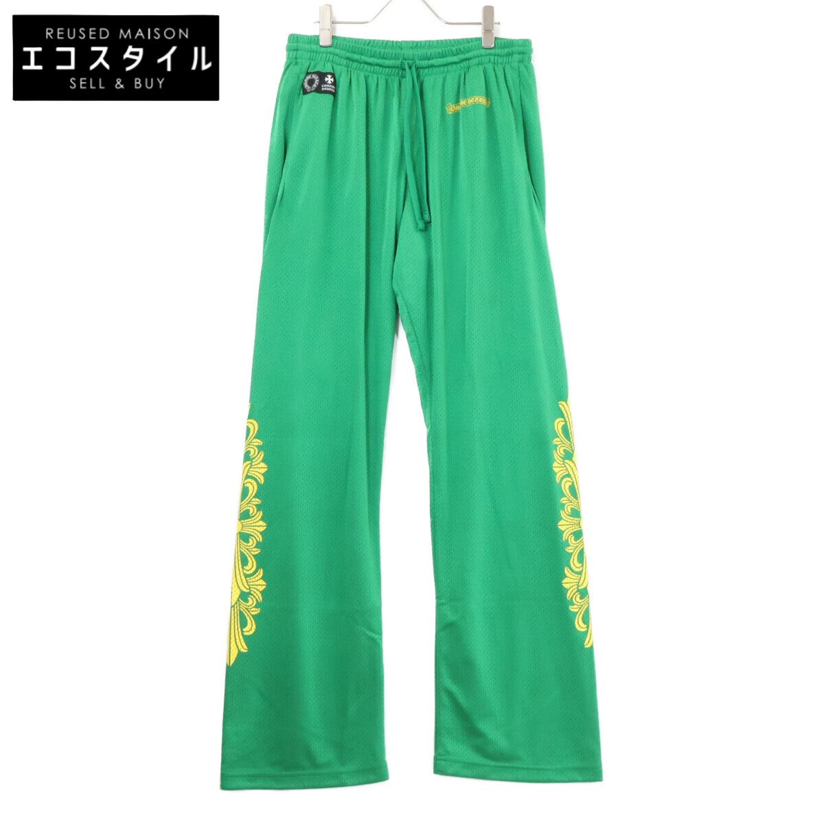 Chrome hearts　クロムハーツ　【新品同様】MESH VARSITY PANTS ロゴプリント メッシュ ロングパンツ　L