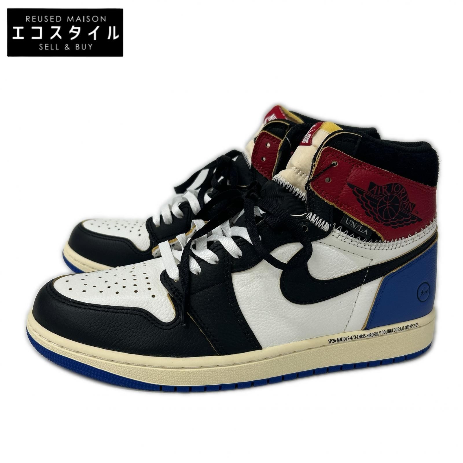 NIKE　ナイキ　Fragment x UNION【新品同様】IO7847 002 Air Jordan 1 Retro High OG SP ハイカットスニーカー　28cm