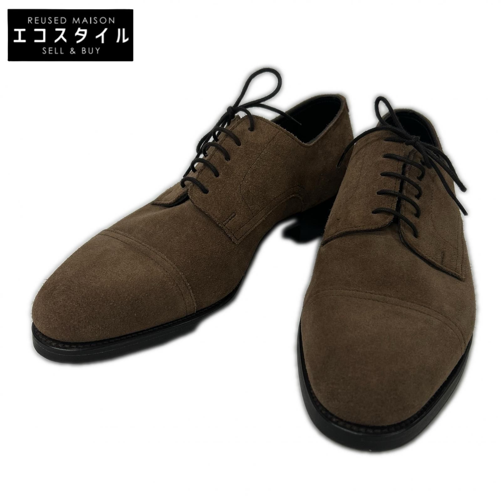 HERMES　エルメス　【美品】JOHNLOBB製 HANLEY 英国製 H413ラスト スエード キャップトゥ シューズ 　6