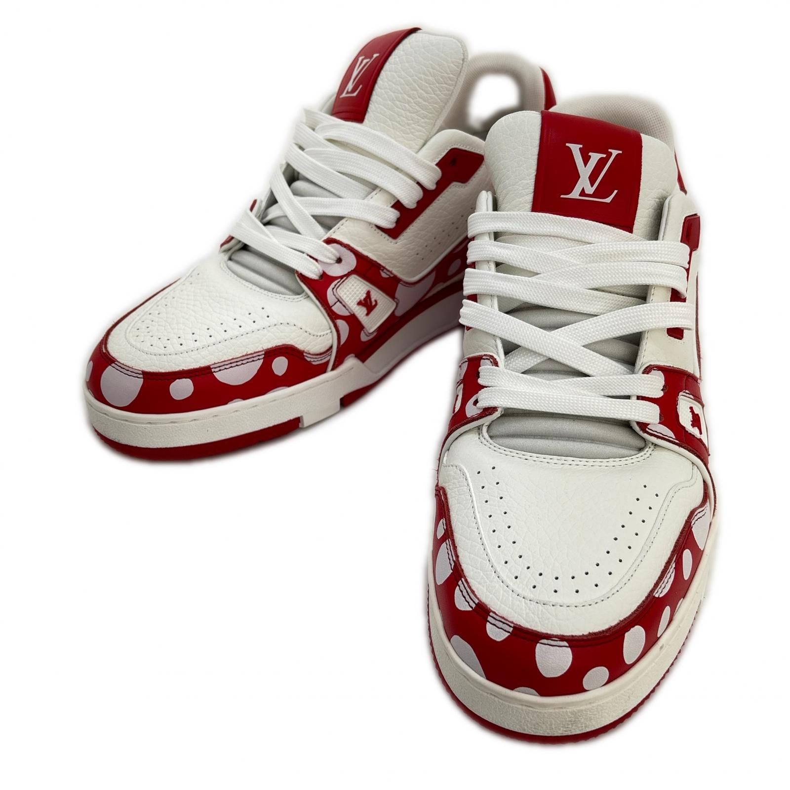 LOUIS VUITTON ルイヴィトン LVトレイナーローカットスニーカー メンズ7 レッド/ホワイト/レザー 2143200655101 【中古】 200