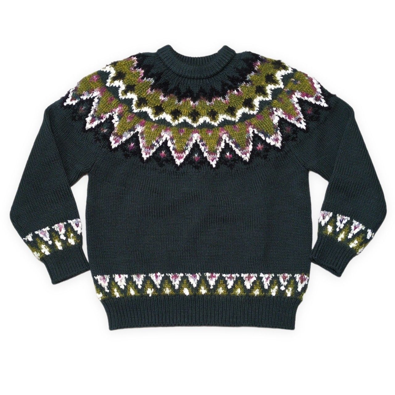 COOHEM コーヘン 22AW ノルディックニットセーター ウール モヘヤ TOPS メンズ XL グリーン 日本製 COOHEM コーヘン 22AW ノルディックニットセーター ウール モヘヤ TOPS