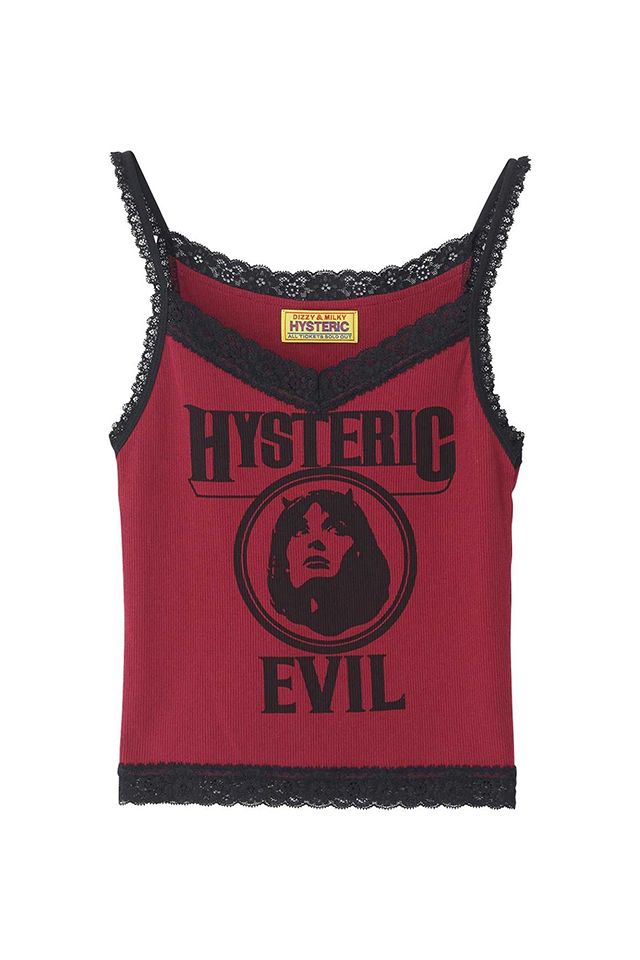 HYSTERIC GLAMOUR ヒステリックグラマー 01261CR03 EVIL WOMAN キャミソール RED 正規通販 レディース