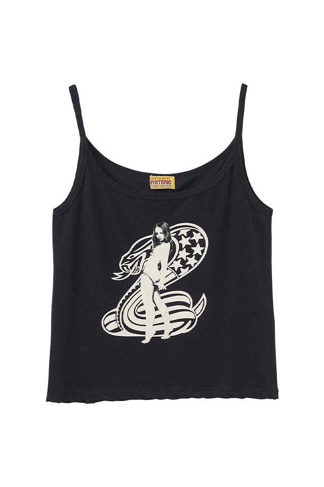 HYSTERIC GLAMOUR ヒステリックグラマー 01261CR04 COBRA キャミソール BLACK 正規通販 レディース