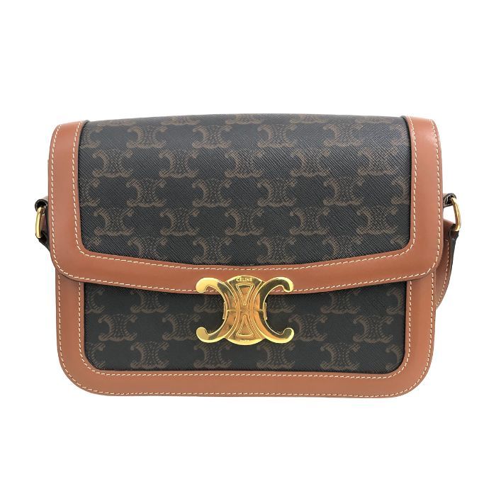 CELINE セリーヌ マカダム柄 ティーン トリオンフキャンバス バッグ ショルダー【中古】