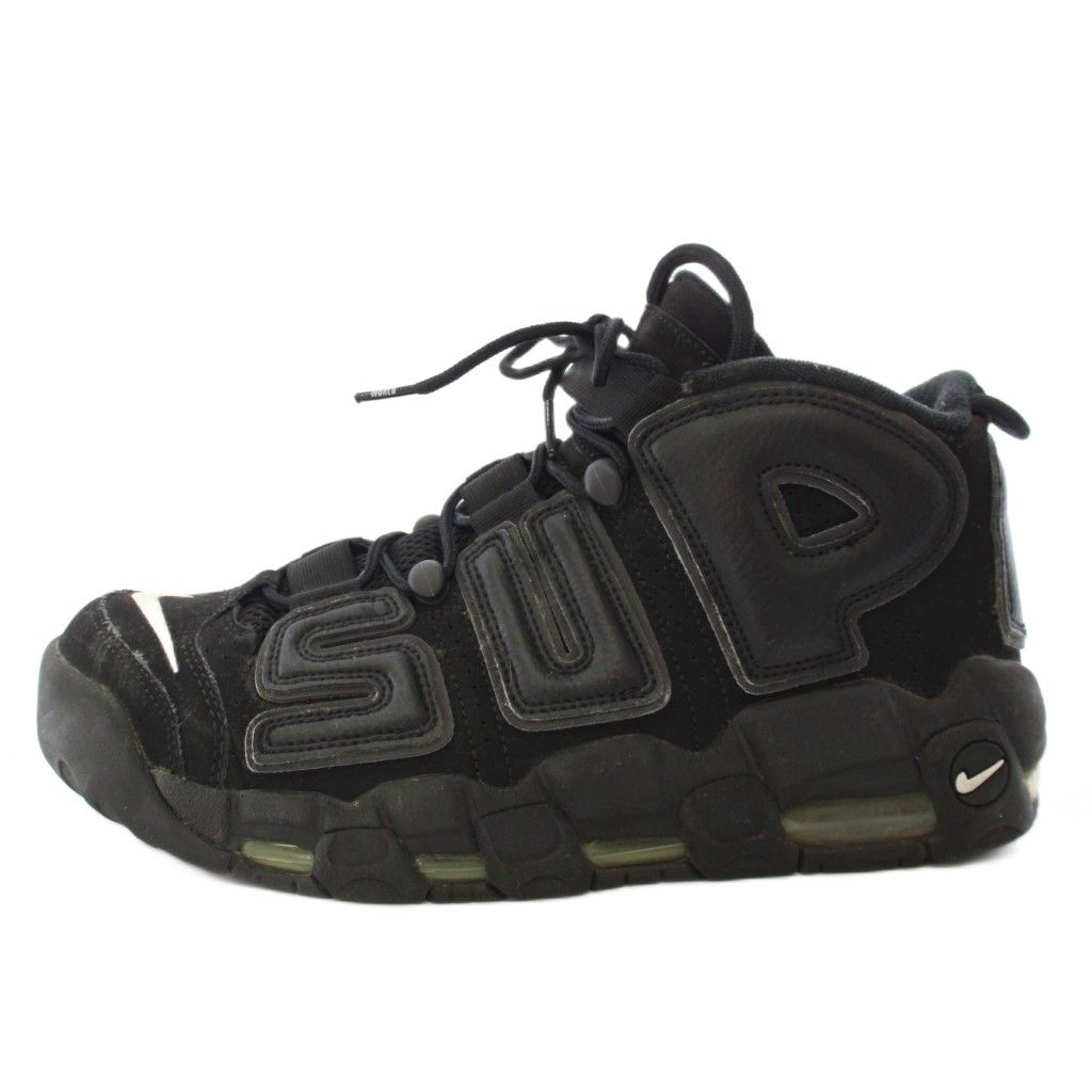 ナイキ NIKE Supreme Nike Air More Uptempo Black スニーカー シューズ US9.5 黒 ブラック 902290-001 /TK