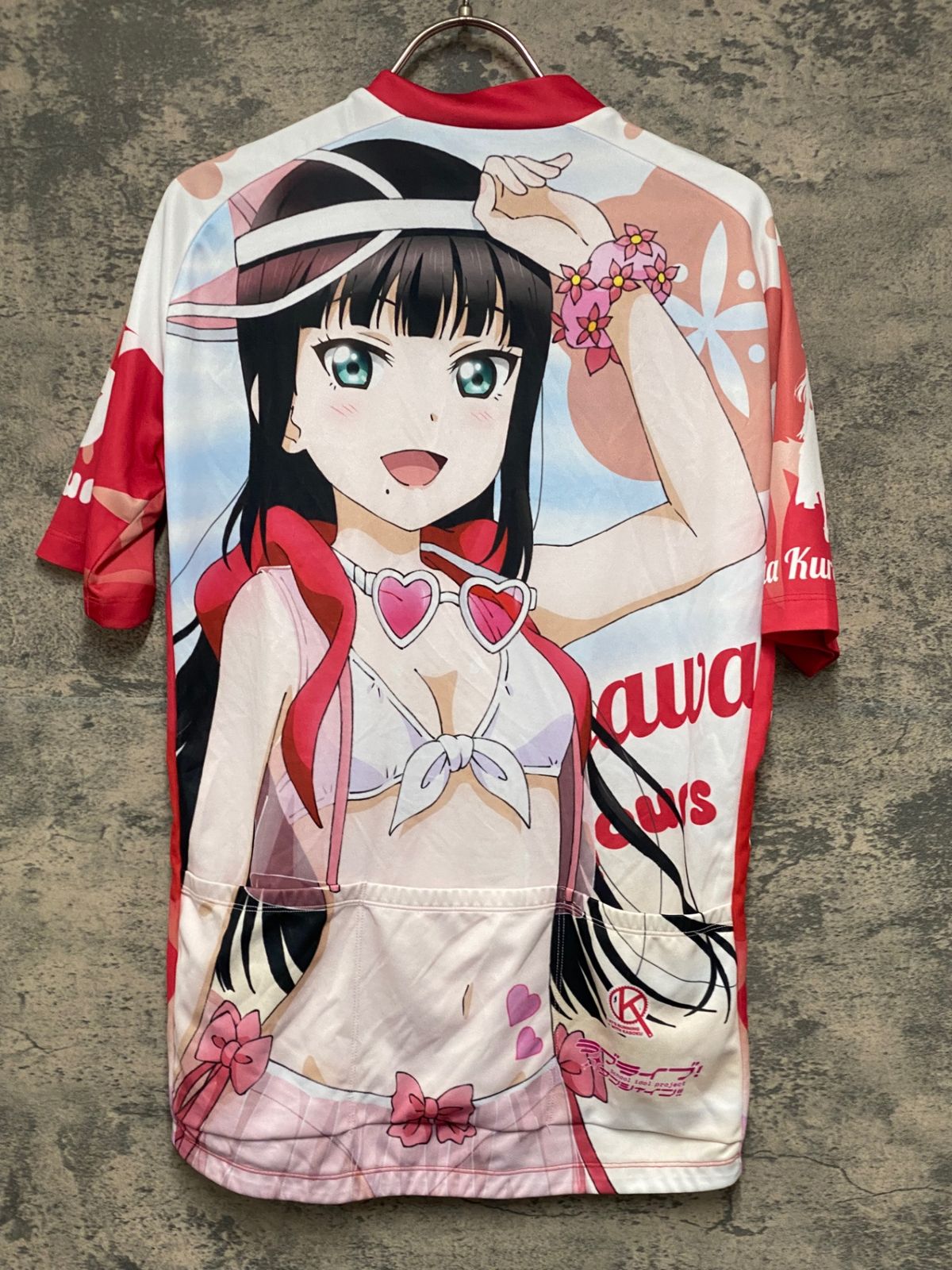 KG889 アウローラ AURORA 半袖 サイクルジャージ 白 赤 XL ラブライブ