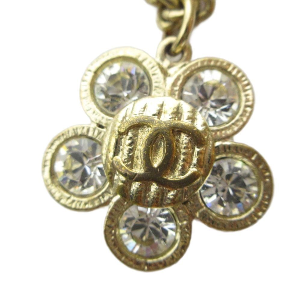 シャネル CHANEL 07A ネックレス アクセサリー ペンダント ロゴ ココマーク ビジュー フラワー ゴールド色 ■GY18 /MQ ■OH