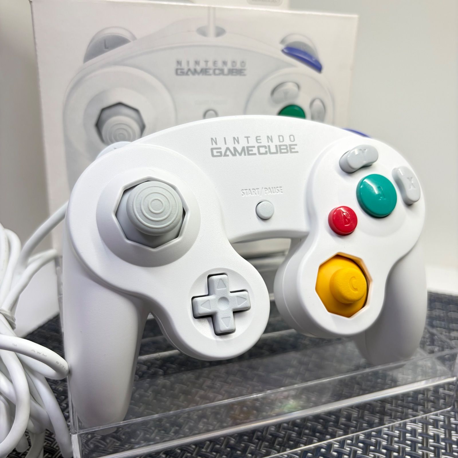 【フルメンテナンス】GC ゲームキューブコントローラー ホワイト 白色 化粧箱 c
