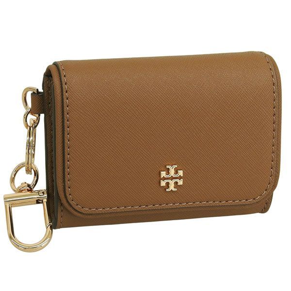 トリーバーチ カードケース レディース アウトレット 定期入れ パスケース OS レザー ブラウン EMERSON FLAP CARD CASE 157146 909 TORY BURCH