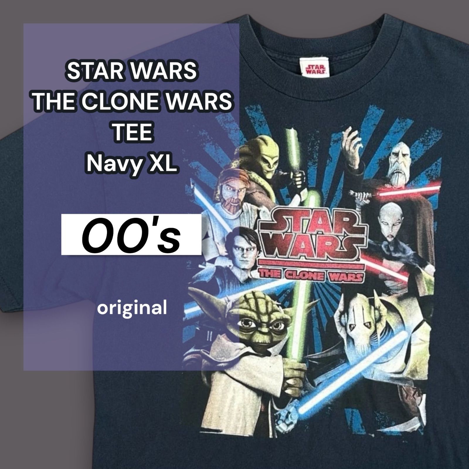STAR WARS THE CLONE WARS TEE Navy XL