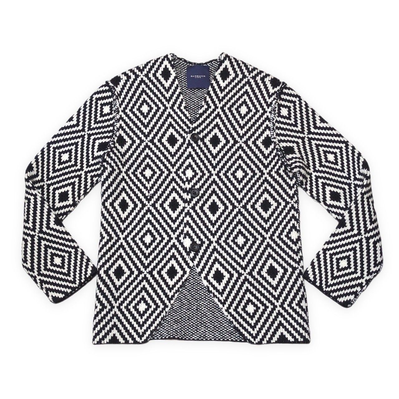 RAINMAKER KYOTO レインメーカー キョウト 16AW 入子菱柄 ノーカラージャケット WOOL ウール メンズ 46 RM162-031 RAINMAKER KYOTO レインメーカー キョウト 16AW 入子菱柄 ノーカラー