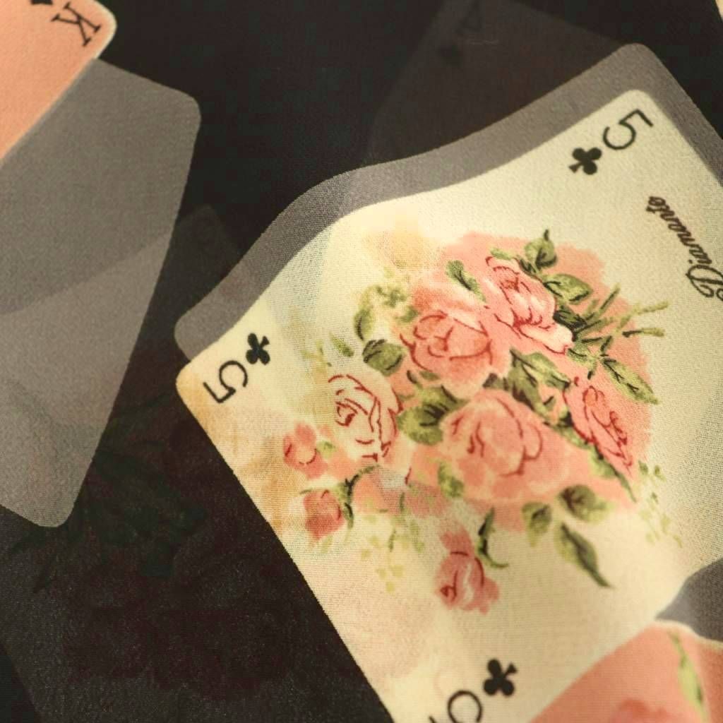 ジーザスディアマンテ Jesus Diamante 薔薇トランプ柄スカート フレア