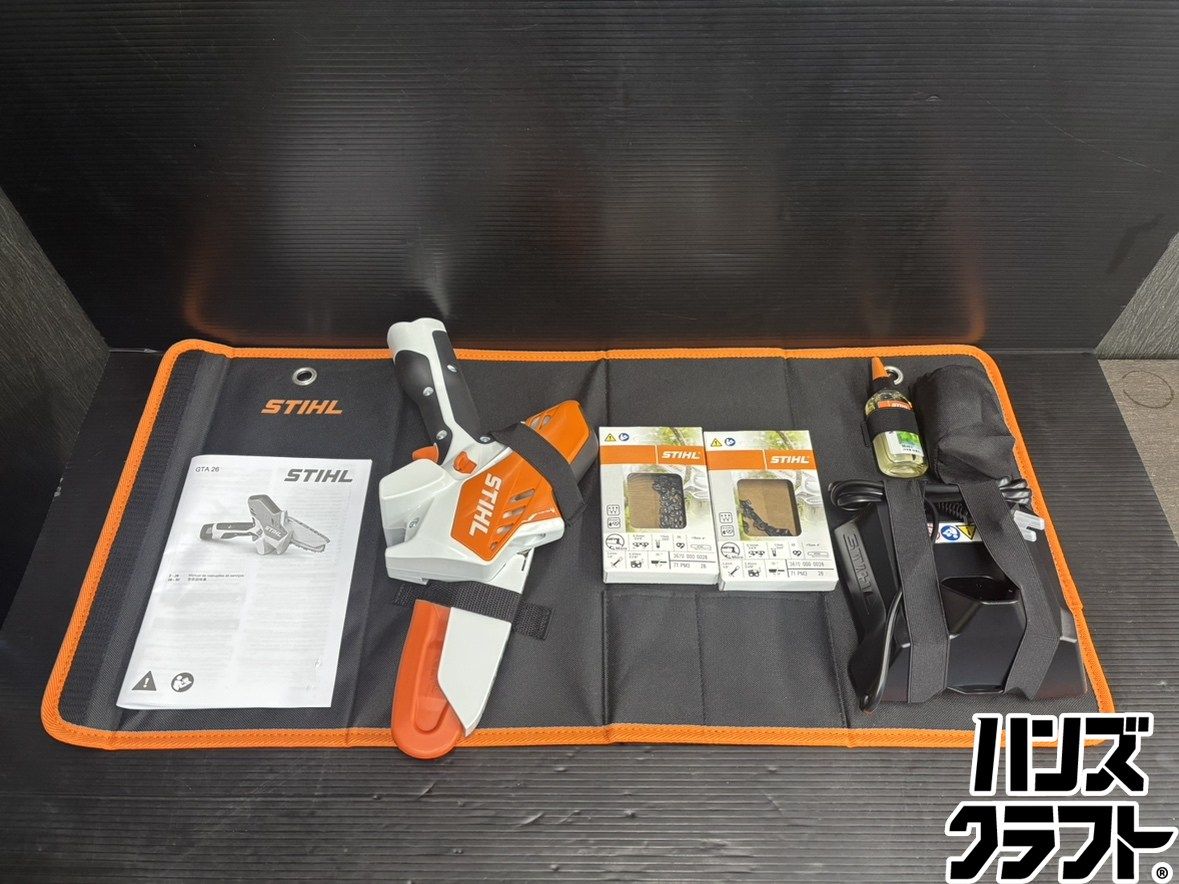 ♭【未使用品】スチール STIHL GTA26 充電式チェンソー 替刃2個付き 10.8V2.1Ah PSEマーク【中古】【熊本けやき通り店】