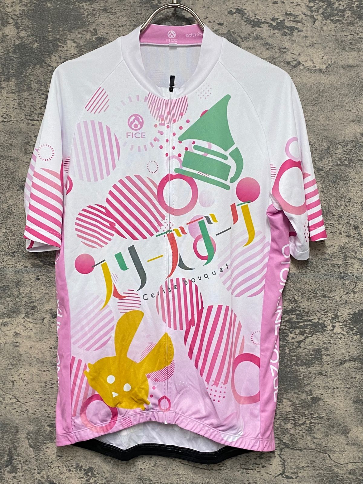 KG897 ファイス FICE 半袖 サイクルジャージ 白 ピンク XL ラブライブ! 蓮ノ空女学院スクールアイドルクラブ スリーズブーケ Ver.
