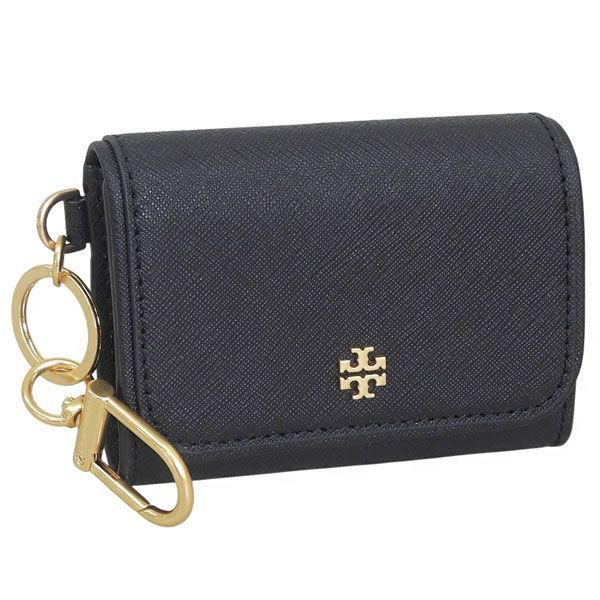 トリーバーチ カードケース レディース レザー ブラック EMERSON FLAP CARD CASE 157146 001 TORY BURCH