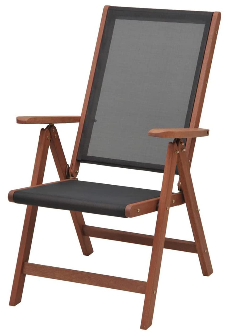 ガーデンマスター(Gardenmaster) 折りたたみガーデンチェア 幅62×奥行65×高さ105cm フォールディングチェア 木製 リクライニング7段階 メッシュ仕様 お庭 ベランダ テラス バルコニー MFC-259D(BK) ブラック e5273579