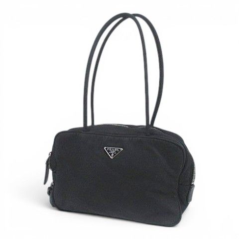 プラダ PRADA トートバッグ 三角プレート ブラック 黒系 イタリア製