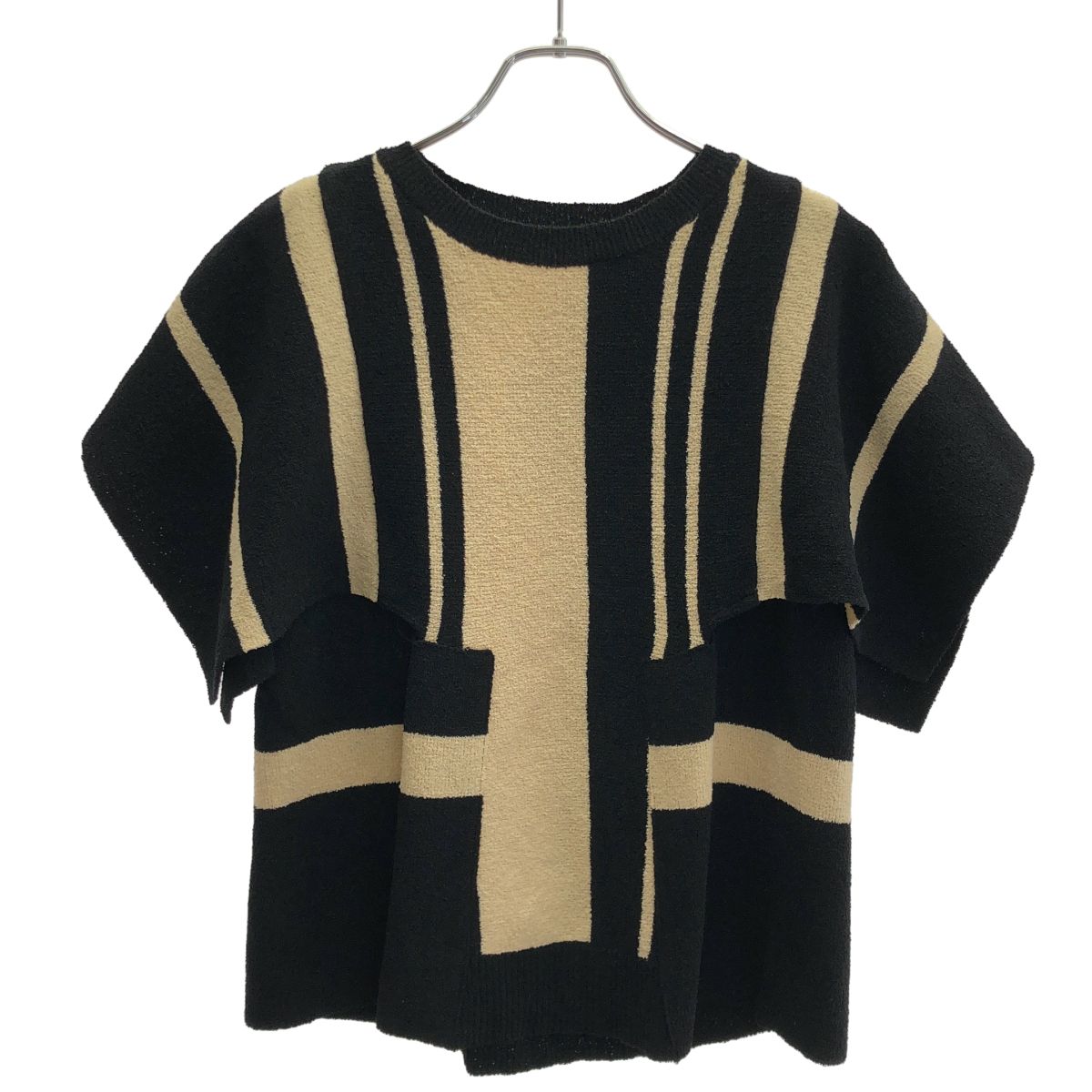 AKIRA NAKA アキラ ナカ 23SS Katja assembled knit アッセンブルニットプルオーバー AS2333-BKBE ブラック 1
