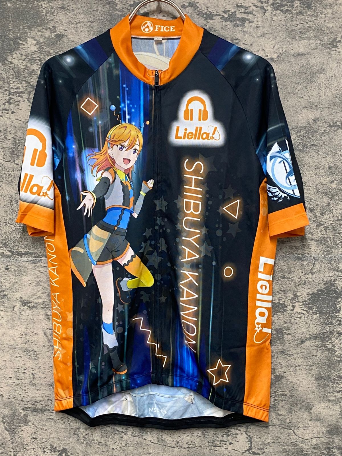 KG894 ファイス FICE 半袖 サイクルジャージ 黒 ピンク L ラブライブ! スーパースター!! 2023 澁谷かのん Ver.