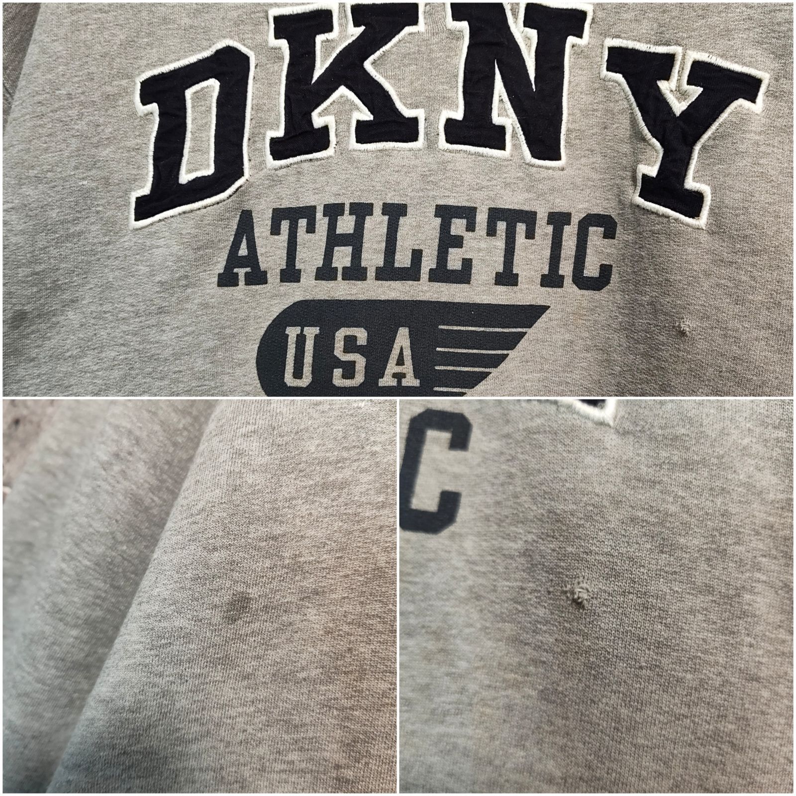 90s DKNY VINTAGE Archive SWEAT SHIRT グレー 灰色 スウェット 裾