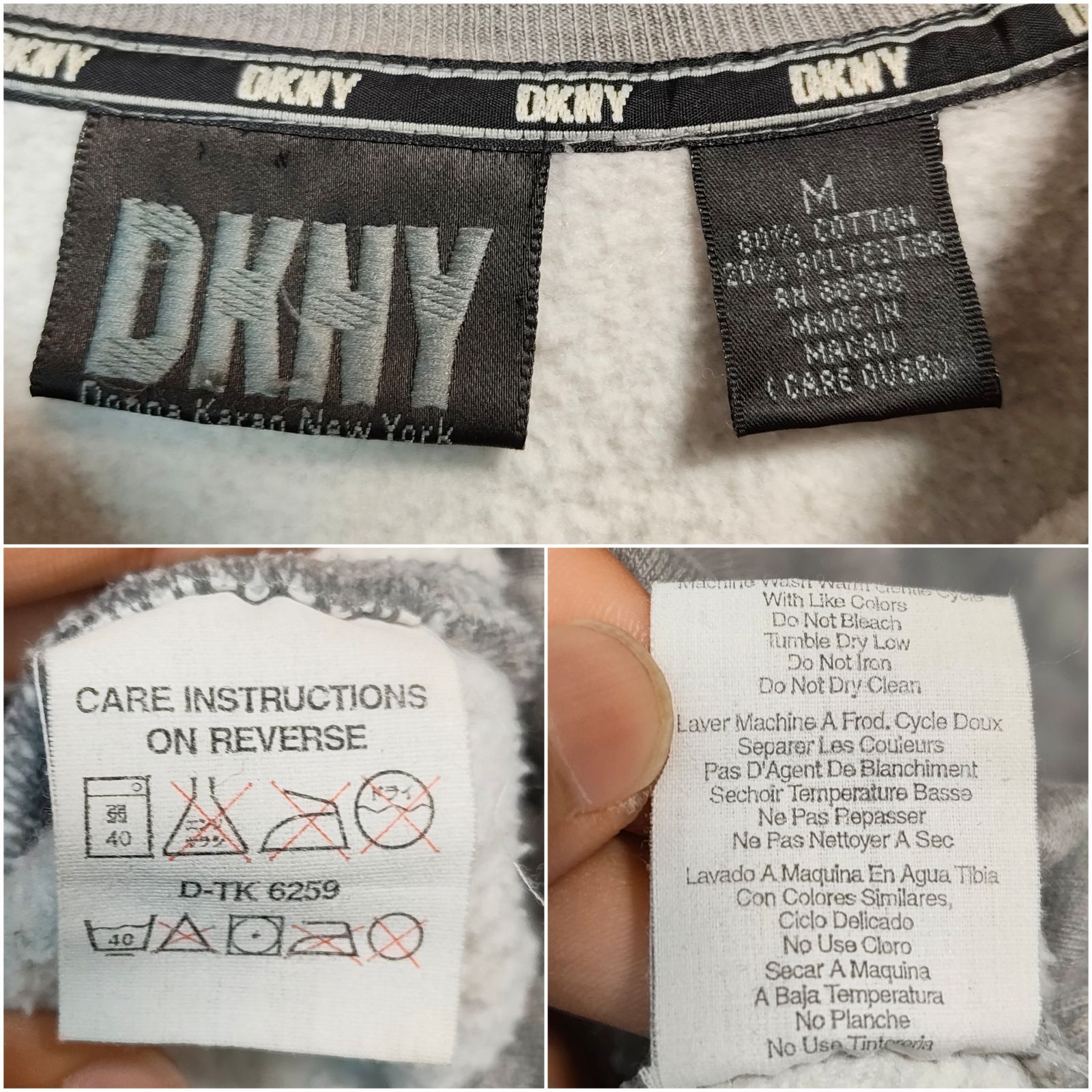 90s DKNY VINTAGE Archive SWEAT SHIRT グレー 灰色 スウェット 裾