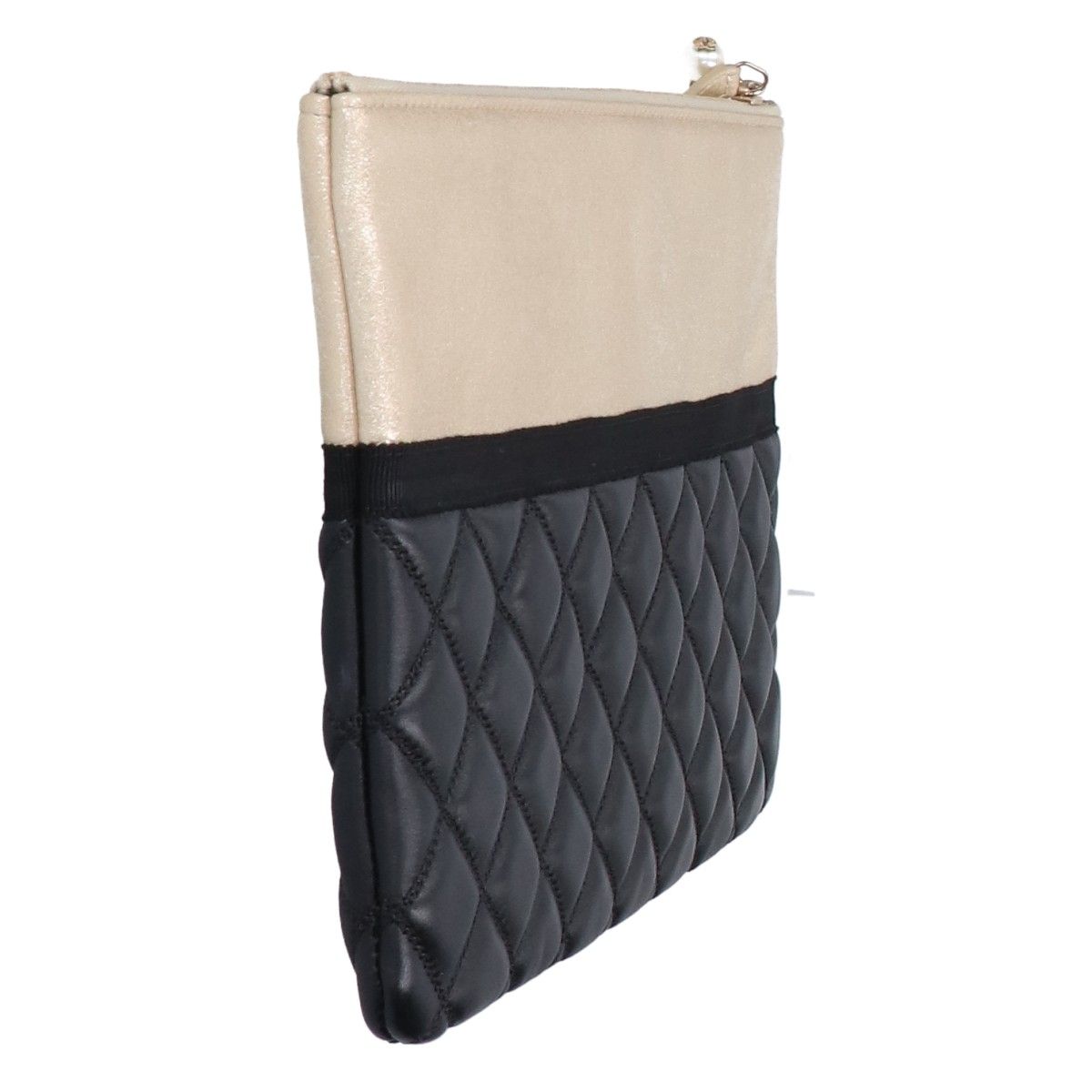 CHANEL シャネル 新品同様 22番 マトラッセ ラムスキン パールココ 
